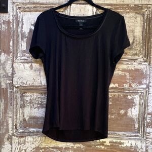 White House Black Market Black Fitted Short Sleeve Tee